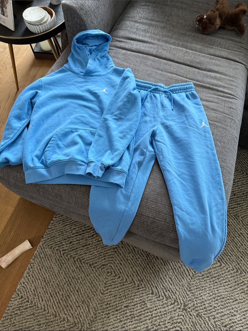 Jordan Light Blue Hoodie large & Sweatpants medium Kids Set